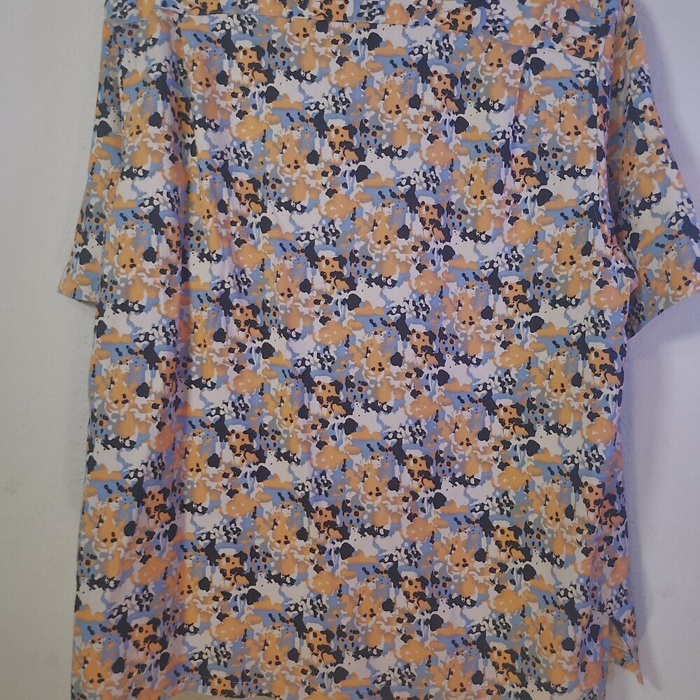 Vintage Silk Circa 1969 Multicolor Polo Vintage Beautiful Shirt 100% Silk - Picture 5 of 11